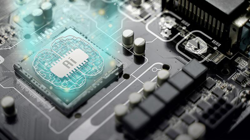 Computer hardware with AI written on chip